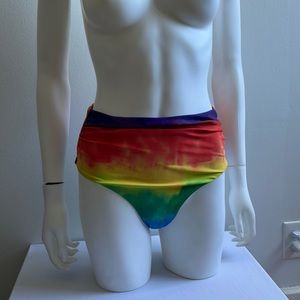 High Waisted Rainbow Bikini Bottom Medium